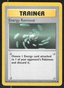 Pokemon TCG Base Set (Shadowless) #092/102 Energy Removal LP - Picture 1 of 2