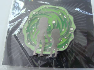 NEW SEALED Kolorspun Rick and Morty Enamel Pin Hat Green Portal Glowing Pinback - Picture 1 of 4