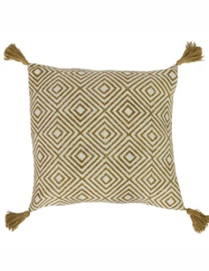 Adelia Filled Cushion Natural/Ochre - Picture 1 of 3