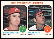 1973 Topps 1972 Strikeout Leaders - Steve Carlton/Nolan Ryan Philadelphia