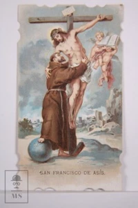 Original Religious Card - San Francisco de Asís - Francis of Assisi with Jesus - Picture 1 of 1
