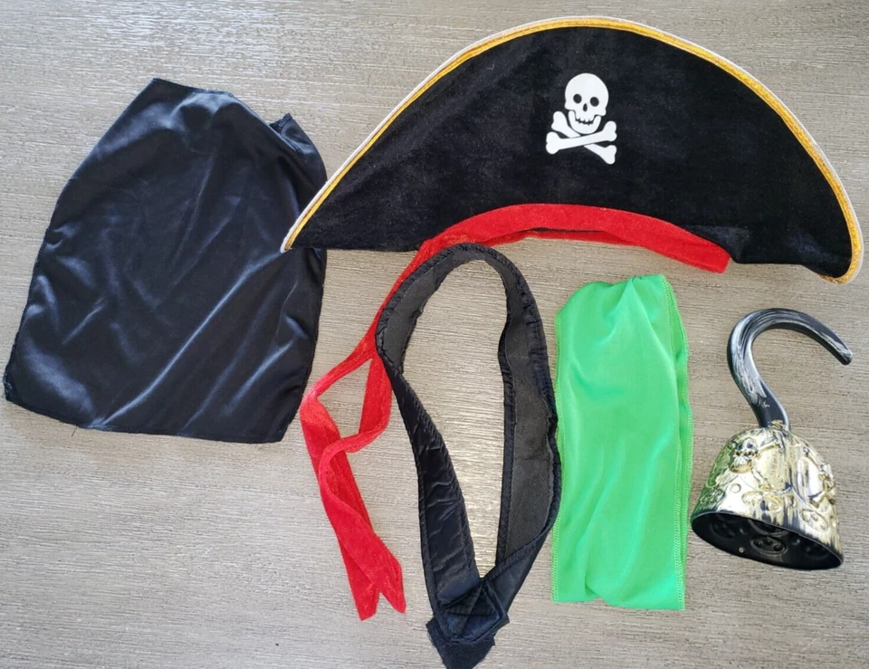 GANCHO SOMBRERO PIRATA HALLOWEEN NIÑOS 2 CINTURONES JUEGO DE SIMULACIÓN talla única se adapta a la mayoría MEDIA CARA Foto 1 de 1