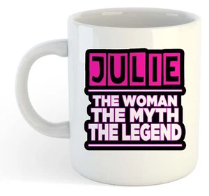Julie - The Woman, The Myth, The Legend Taza - Nombre Personalizado Funky Regalo - Imagen 1 de 1