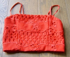KOOKAI LADIES RED LACE CROP TOP SZ 34 WORN ONCE - Picture 1 of 2