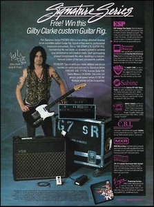 Guns N' Roses Gilby Clarke ESP Vintage Plus guitarra Vox Amp 1994 concurso anuncio impresión - Imagen 1 de 3