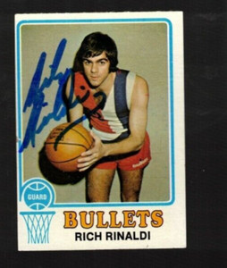 RICH RINALDI 1973-74 Topps Autograph--Baltimore Bullets