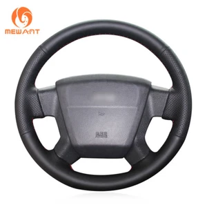 Black Soft Leather Steering Wheel Cover for Jeep Compass Old Patriot 2007-2010 - Foto 1 di 8
