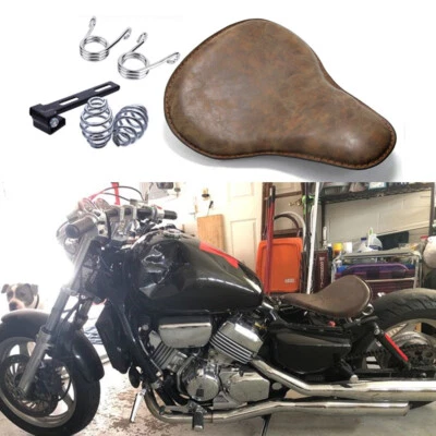 Muelle de asiento individual grande marrón envejecido para motocicleta Honda V30 V45 V65 Magna Bobber Foto 1 de 4