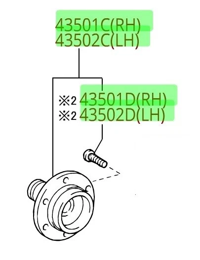Комплект ступиц передней оси Toyota Tacoma 2005–2019 годов выпуска подлинный оригинальный производитель оборудования   - Изображение 1 из 1