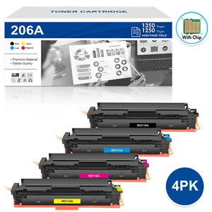 4PK 206A W2110A 206X Toner For HP Color Laserjet Pro MFP M283cdw M283fdw M255dw - Picture 1 of 1