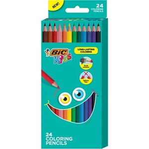 Lápices para colorear BIC para niños con plomo resistente a la rotura, paquete de 24 colores surtidos - Imagen 1 de 10