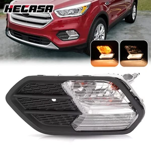 Luz antiniebla del parachoques del lado del conductor izquierdo para Ford Escape 2017-2019 con bombillas y cubierta negra - Imagen 1 de 19