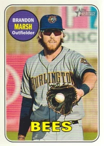 2018 Topps Heritage Minors Baseball Glossy Front #4 Brandon Marsh - Picture 1 of 2