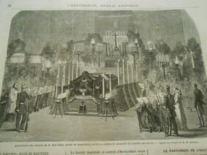 Gravure 1864 - Expo des reste de Rouvière Maire de Marseille - Imagen 1 de 1
