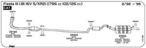 MARMITTA CENTRALE PER FORD Fiesta III 1.8i 16V S/XR2i 1796 cc 102/126 cv kw Cat - Imagen 1 de 1