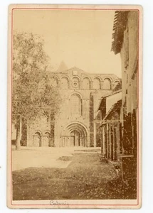 PHOTO CABINET carte album photographie vintage c.1880, l'église de CADOUIN - Picture 1 of 2