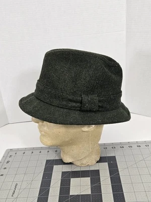 Sombrero Fedora de Lana Stetson Ferree Vintage Tweed Verde 7 3/8 Para Hombre Mediados de Siglo Foto 1 de 4