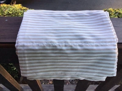 NEW DKNY Donna Karan Beige And White Striped King Pillowcases - Image 1 of 4