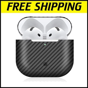 Housse en fibre de carbone ultra fine résistante aux rayures pour AirPods 4 - Ajustement précis - Photo 1 sur 10