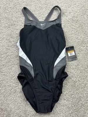 NEW Nike Women's Core Solid Fast Back One Piece Swimsuit Black Size 36 Or Wms 10 - Image 1 of 4