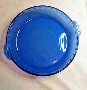PYREX KOBALTBLAU GLAS TORTENPLATTE # 229 18 (SANFT GEBRAUCHT) VINTAGE 022924A - Bild 1 von 6