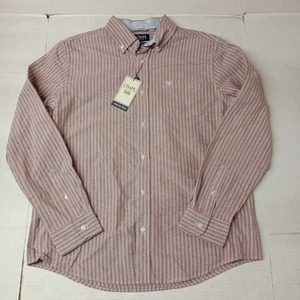 Chaps Seacoast Wash Oxford Woven Hemd Herren L Large Oxford Granatapfel gestreift - Bild 1 von 8