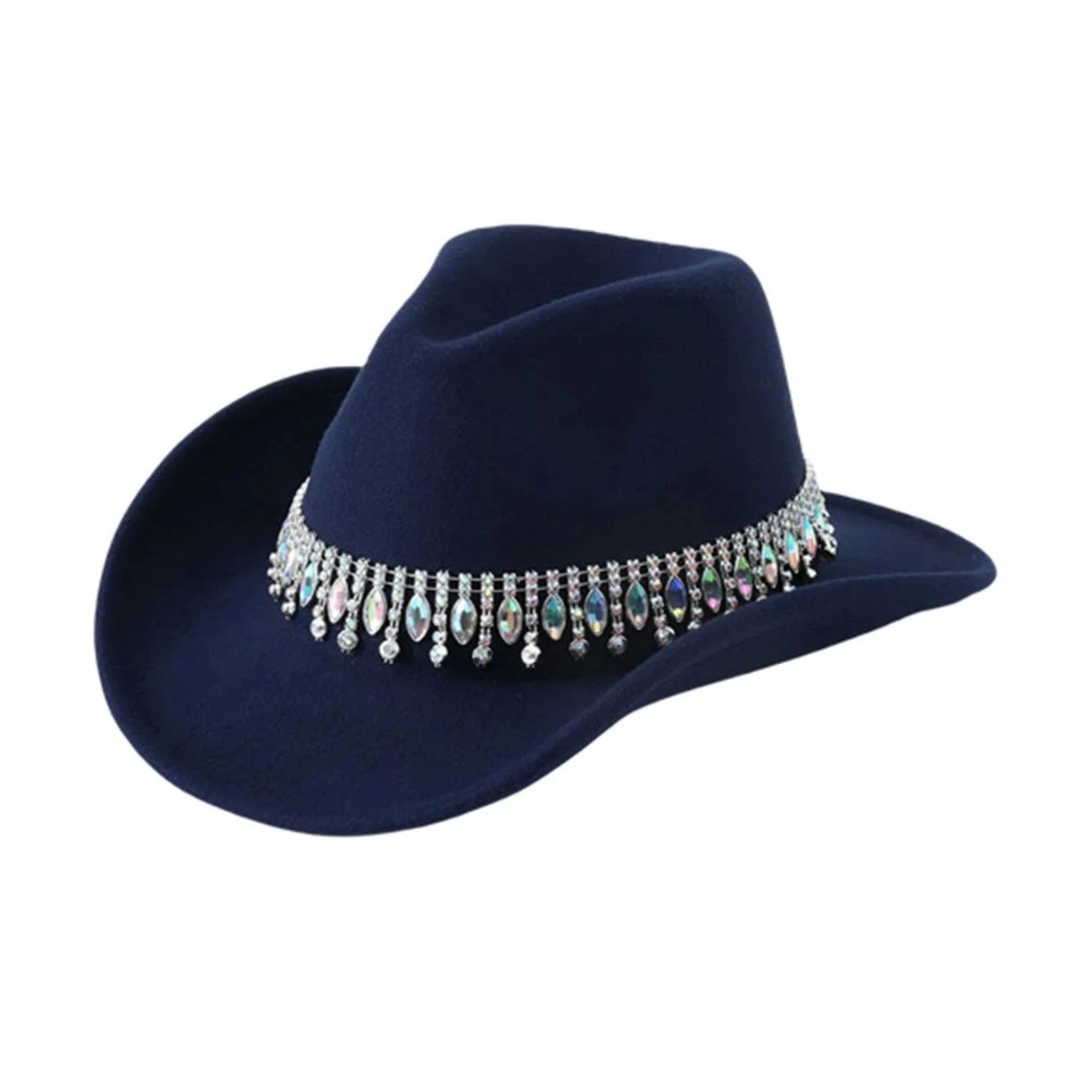 4 Stück Cowboy Hutbänder Mit Strasssteinen - Lederband Mit Bling Für Damen & Herren, 50 Cm Lang, Verschiedene Farben