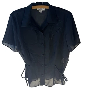 Blusa De Colección Transparente Cachicha Lateral Corbata Mujer 10P Hada Negra Bruja Coqueta - Imagen 1 de 10