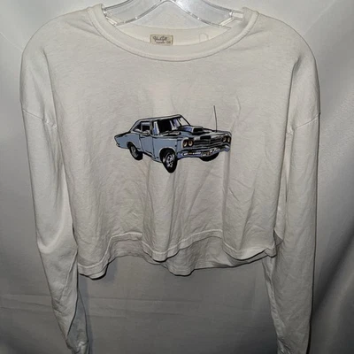 John Galt Brandy Melville Motor Show Car Cropped long sleeve Shirt One Size - Image 1 of 4