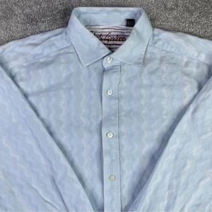 Robert Graham Hemd Herren Large Blau Langarm Knopfleiste Business Party - Bild 1 von 14