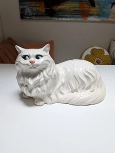 Vintage 1979s Ceramic White Persian Cat Alberta Mold - Picture 1 of 5