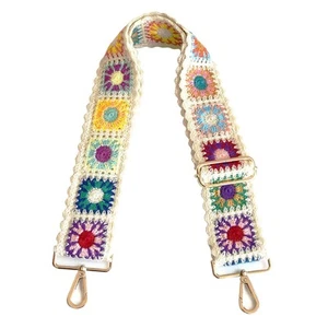 Crochet Flower Purse Straps Replacement Crossbody for Handbags Women Guitar S... - Picture 1 of 8