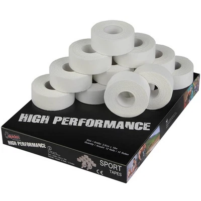BB SPORT 12 Rotoli Nastro Sportivo 2,5 cm x 10 m Non Elastico per Allenamento Gara