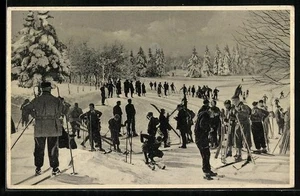 Meinerzhagen, Ansichtskarte, Skigelände auf dem Nocken 1933  - Picture 1 of 2