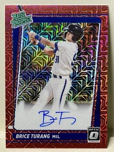 Mojo Prizm rojo automático Panini Optic Rated Prospect 2021 #RPS-BT Brice Turang/65 - Imagen 1 de 6