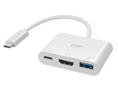 Monoprice 3-в-1 USB-C на HDMI многопортовый адаптер для ноутбуков USB C Windows MacOS - Изображение 1 из 4