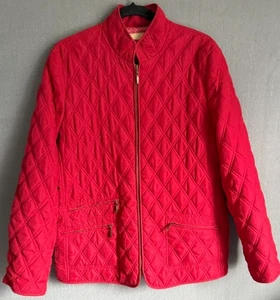 Chaqueta informal Kate Hill para mujer talla grande roja acolchada cremallera completa bolsillos cuello alto - Imagen 1 de 13