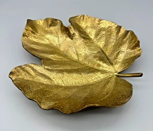 Italien massiv Messing Blattform Deko Schale Tablett 3 Fuß Stück Wohndeko - Bild 1 von 9