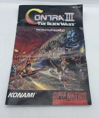 Contra III 3: The Alien Wars - SNES- Manual Only  - Image 1 of 2