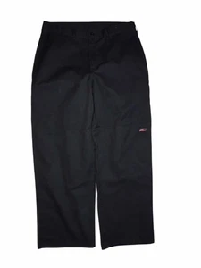 Vintage Dickies Double Knee Pant Men 33x30 Black Loose Baggy Wide Skater Y2K C37 - Picture 1 of 5