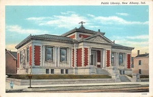 #K1497 NEU ALBANY, IN.       AK, ÖFFENTLICHE BIBLIOTHEK - Bild 1 von 2