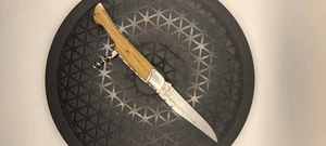 Laguiole pocket knife, 12 cm, blade and corkscrew, green oak wood handle with... - Picture 1 of 2