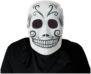 Dia De Los Muertos Day Of The Dead Skull Adult Mens Costume Light Up 1/2 Mask - Picture 1 of 2