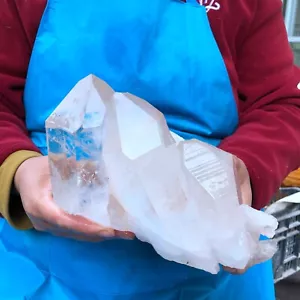 7.65LB Large Natural White Quartz Crystal Cluster Rough Specimen Healing Stone - Picture 1 of 17