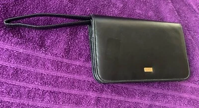 Buxton Wallet Genuine LEATHER Organizer Clutch Wristlet Credit Card Black BIFOLD - Image 1 of 4