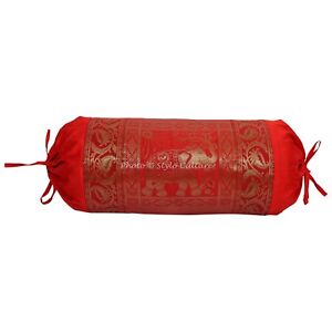 Silk Masand Neck Roll Cylinder Pillow Bed Home Decor Yoga Bolster Cushion Cover