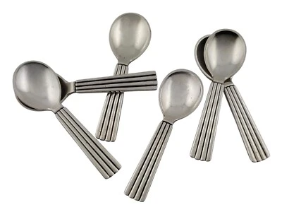 Cuchara de sal de plata esterlina GEORG JENSEN BERNADOTTE Dinamarca ~ $69 cada una Foto 1 de 4