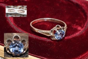 ART DECO MODEL 1970s ! VINTAGE russian UKRAINE RING SILVER 875 stamp star SIZE 9 - Picture 1 of 18
