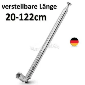 122cm Teleskop Antenne Ersatz F Stecker DAB UKW Radio FM AM Auto Audio NEU - Bild 1 von 7