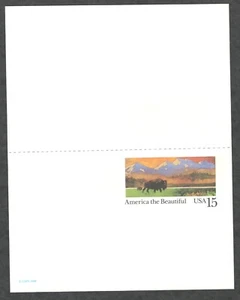 US. UY39. 15c+15c. American the Beautiful. Unfolded Reply Postal Card. MNH. 1988 - Picture 1 of 2